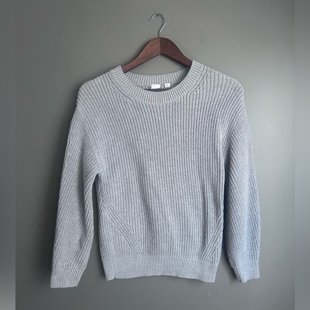 Gap Pull Over Knitted Long Sleeve Sweater Size X-Small Gray Crewneck Sweater